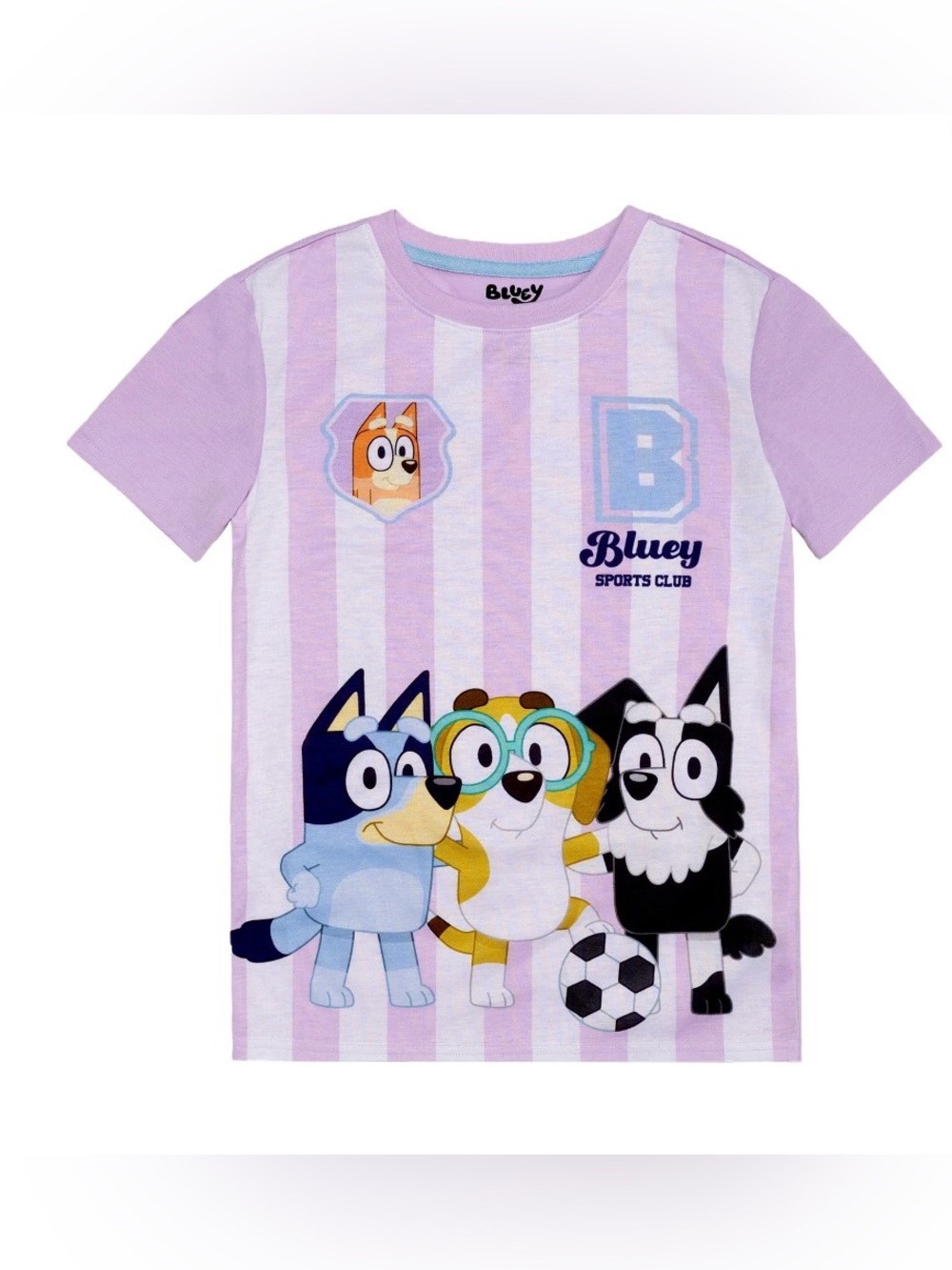 NWT Bluey Sports Club Purple Soccer Sleep Shirt Pajama Nightgown‎ Girls S 6/6X